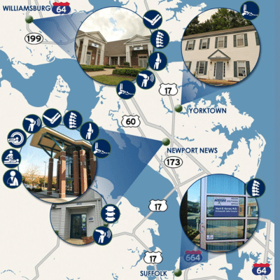 Hampton roads: our story of legacy of care and community at hrosm 4 Illustrative map of hrosm's locations in hampton roads
