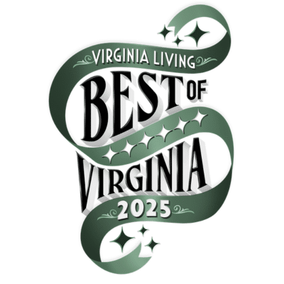 Hrosm voted best orthopedic practice in eastern virginia by virginia living magazine 5 A green ribbon with white text that reads virginia living best of virginia 2025, representing hrosm's achievement of best orthopedic practice in eastern virginia