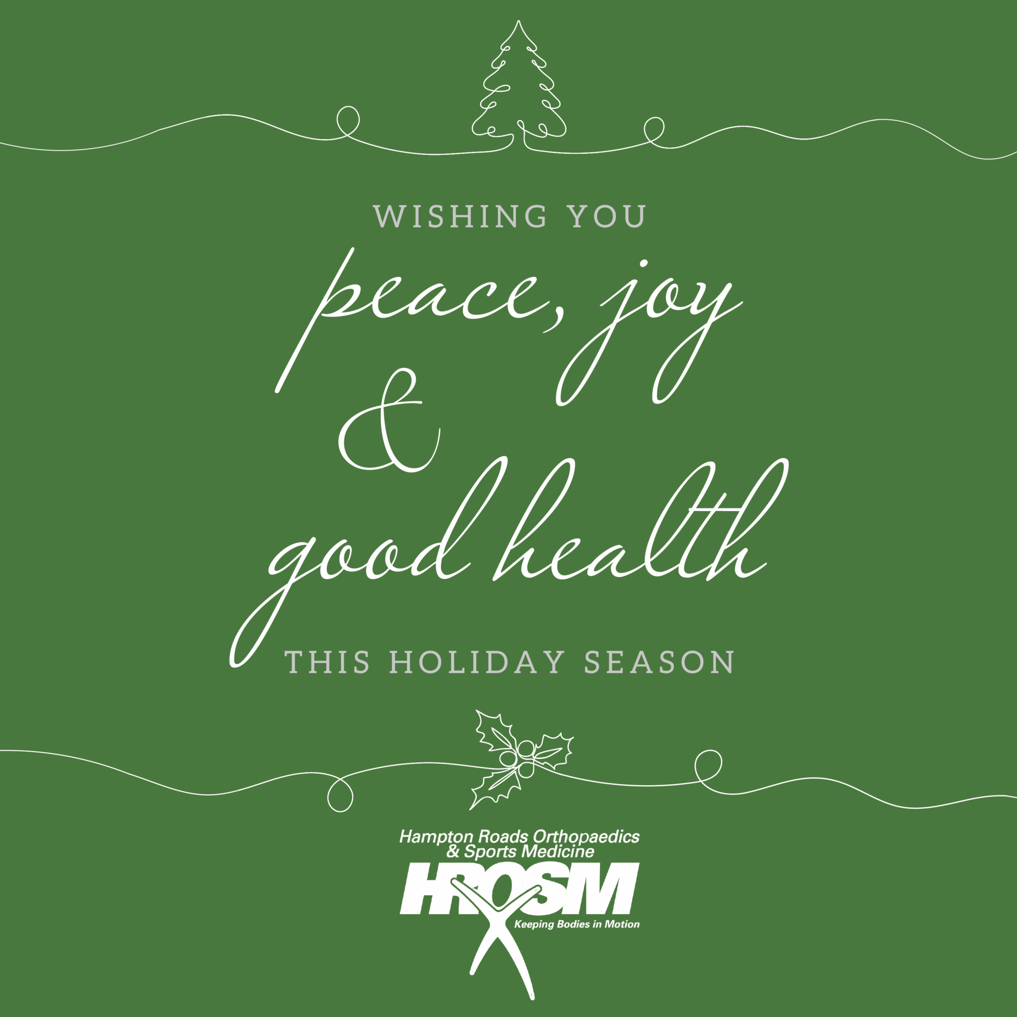 Warm holiday wishes from hampton roads orthopaedics 3 Holiday card from hrosm